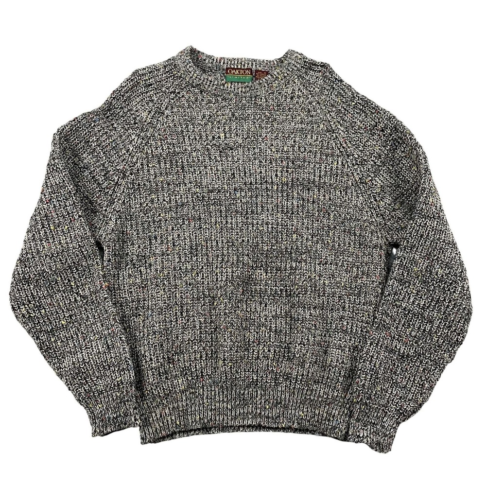 VTG Oakton Limited Sweater Mens Medium Grey Pullover Made in Hong Kong